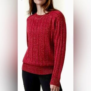 NWT Athleta Crossroads Crew Sweater Red Metallic Holiday size XXS, Petite, $149